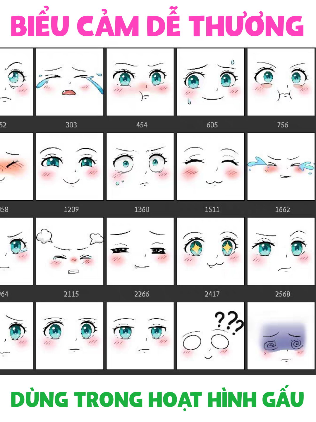 25 Biểu Cảm Cô Bé, Cậu Bé Đáng Yêu Dễ Thương Sử Dụng Trong Hoạt Hình