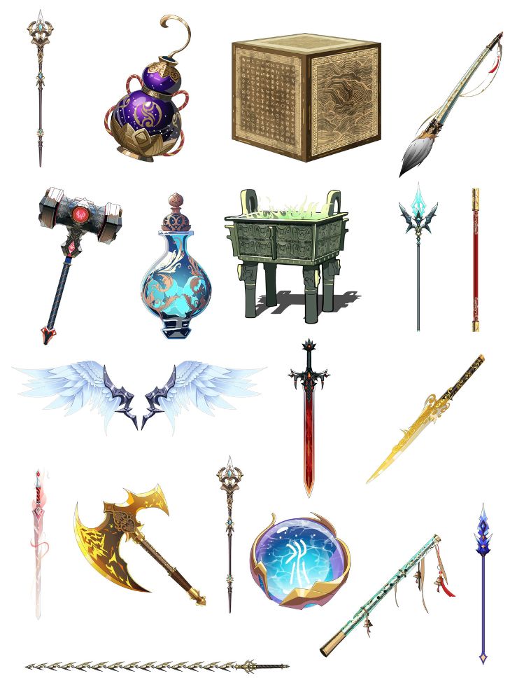 60 Vũ Khí Pháp Bảo, Đồ Vật Sử Dụng Trong Hoạt Hình Điêu Khắc Cát