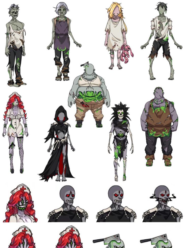 9 Nhân Vật Quái Vật, Zombie, Xác Sống Trong Hoạt Hình Điêu Khắc Cát Kinh Dị Sinh Tồn