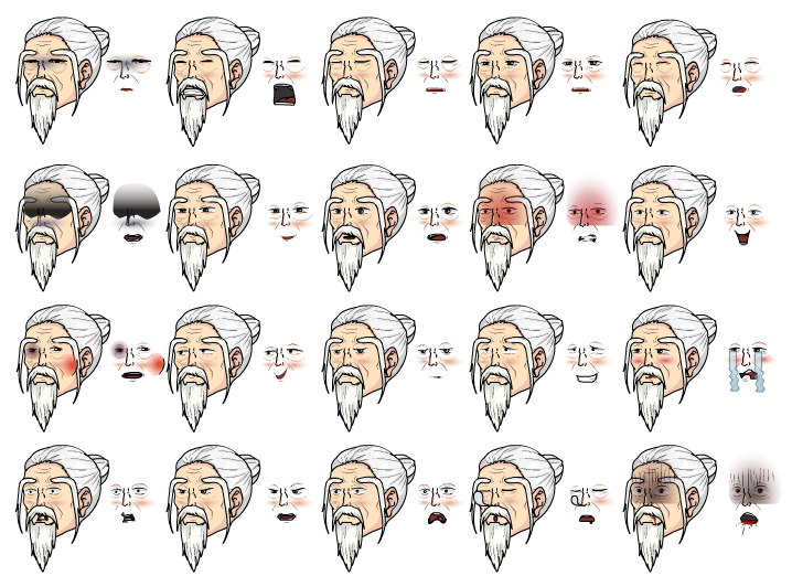 Ảnh 1 - 20 Biểu Cảm Ông Già, Người Già, Sư Phụ, Trưởng Lão Sử Dụng Trong Hoạt Hình