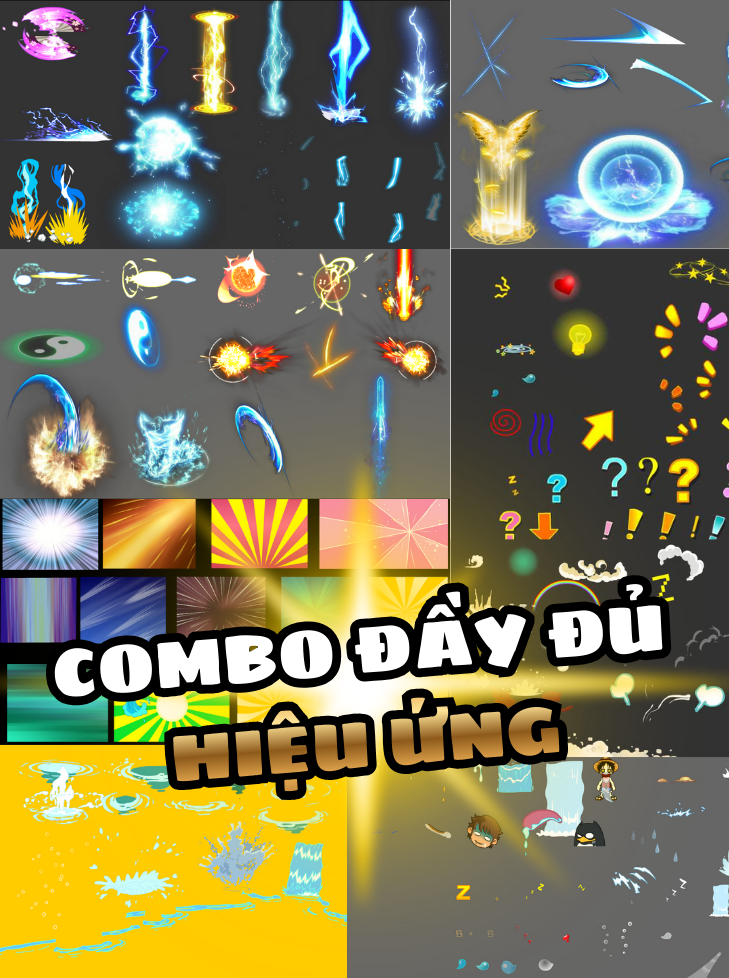 Combo Đầy Đủ Tất Cả Các Hiệu Ứng Nhân Vật, Chiến Đấu Thông Dụng Trong Hoạt Hình Gấu