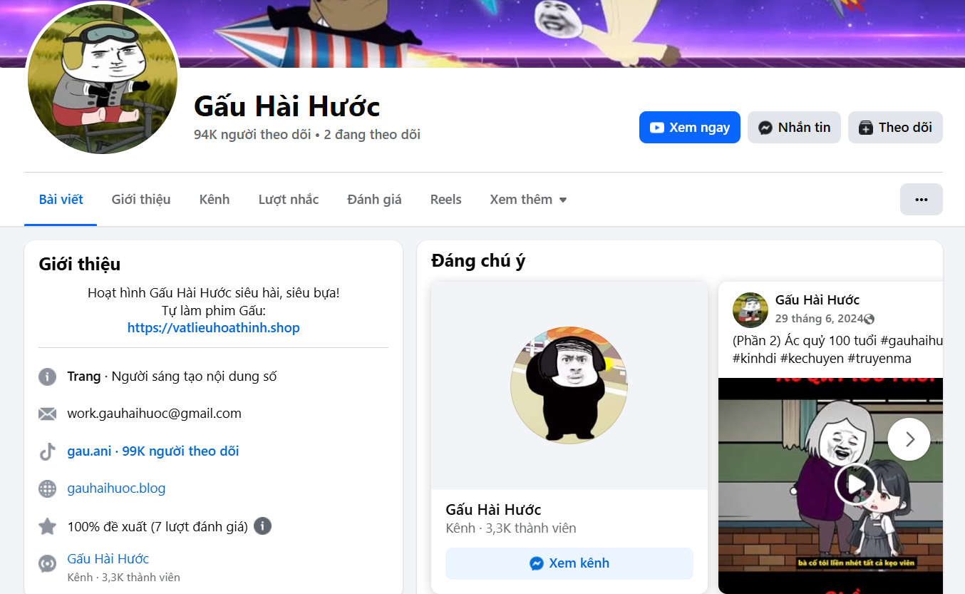 Facebook Gấu Hài Hước